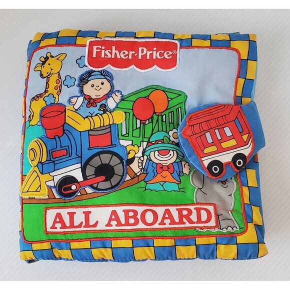Vintage Fisher Price All Aboard Soft Play Cloth Book 1998 Kids book Baby Toy - Picture 1 of 8